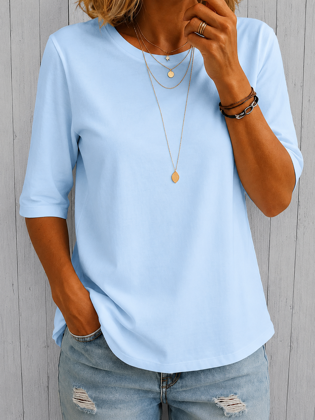 Isara - Soft-Touch Halbarm-T-Shirt