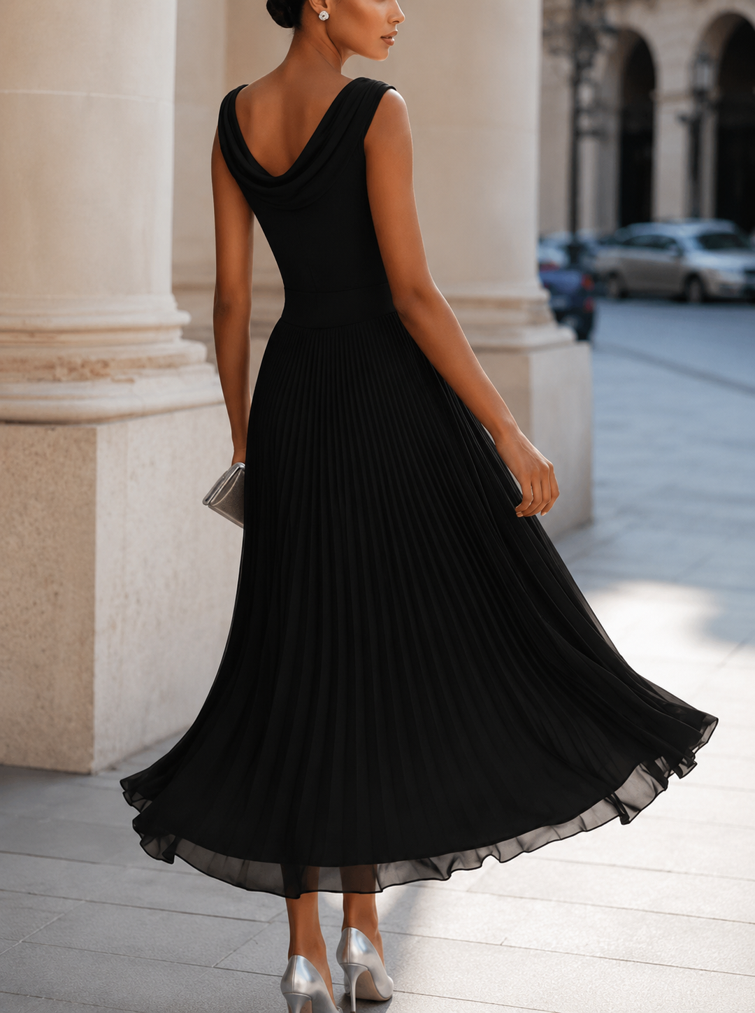 Carissa - elegantes, drapiertes Midikleid
