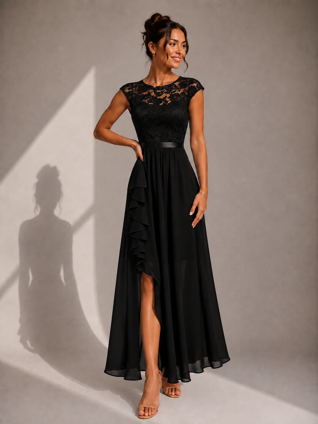 Winsome - Fliessendes A-Linien-Maxikleid