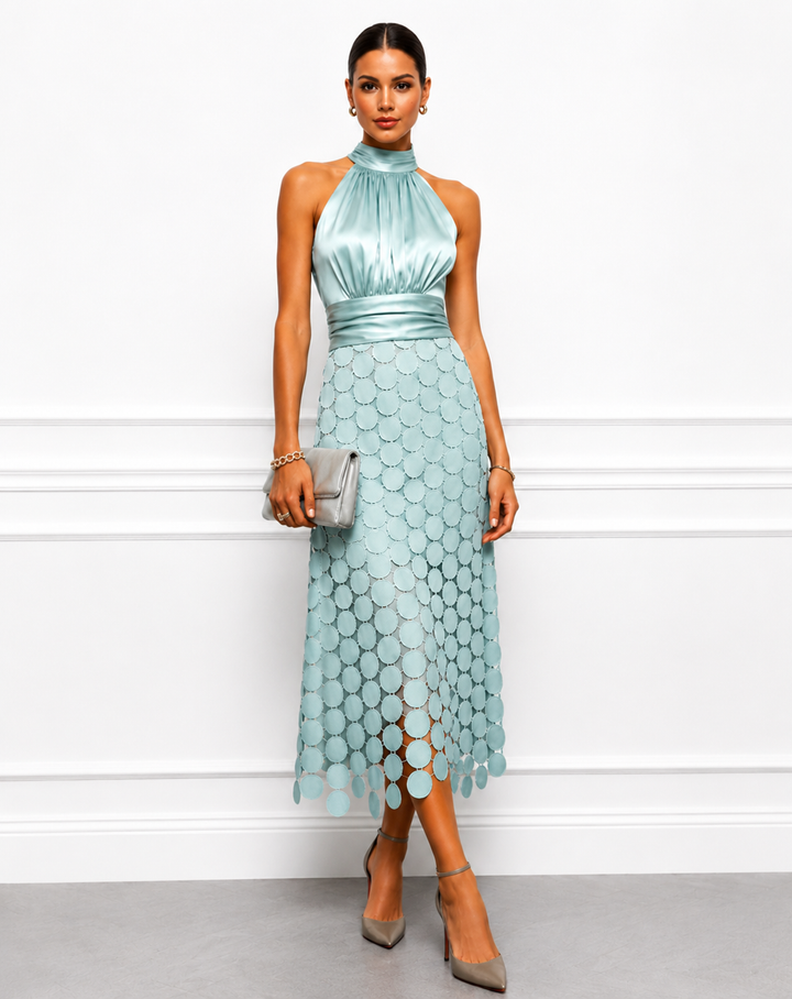 Amabel - Luxuriöses Neckholder-Midikleid