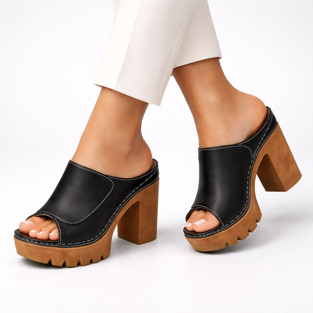 Melisande - Polierte Plateau-High Heels