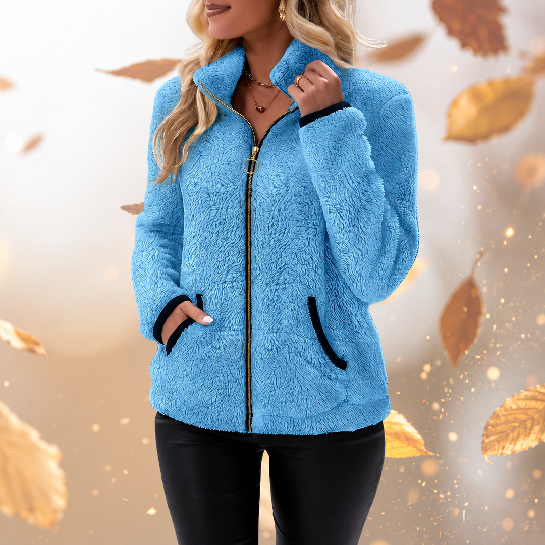 Adria - Sherpa-Fleecejacke mit Stehkragen