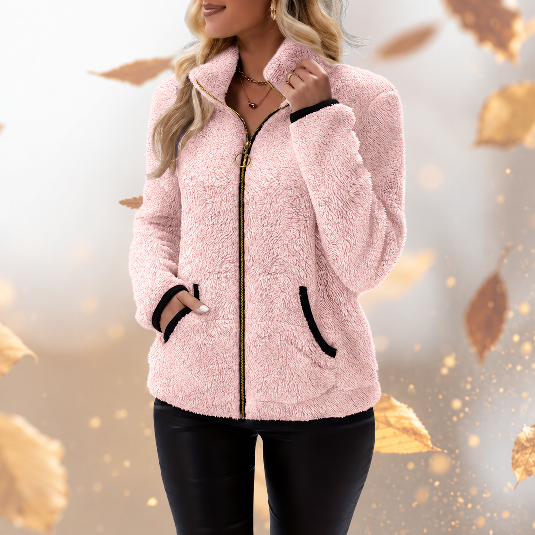 Adria - Sherpa-Fleecejacke mit Stehkragen