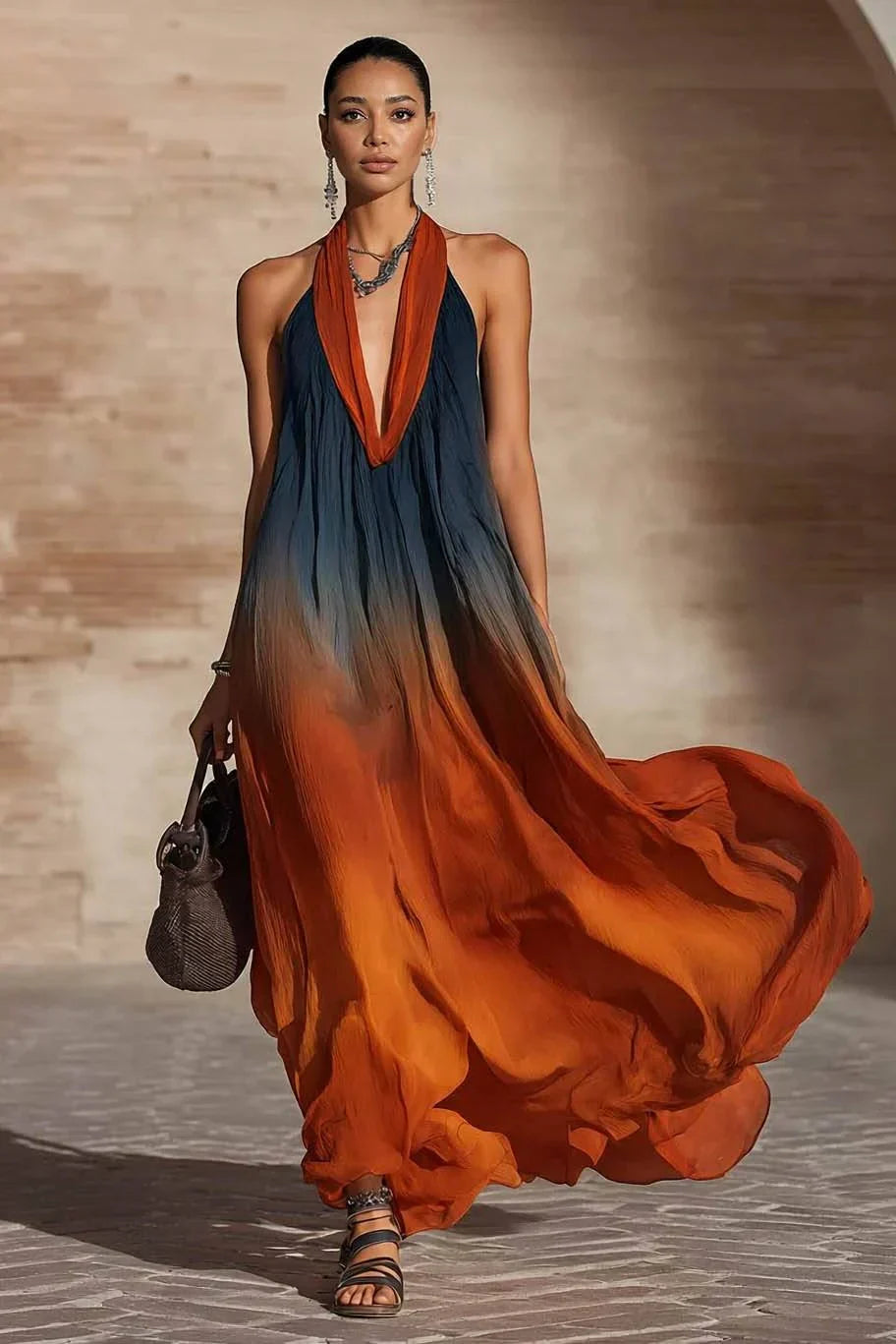 Calissa - Soft-Touch-Neckholder-Maxikleid
