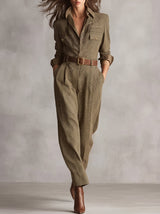 Eulie - Karierter Jumpsuit mit Gürtel