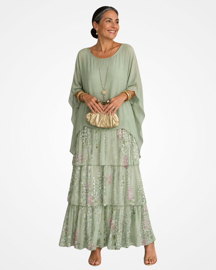 Sylvia - Fliessendes Soft-Touch-Maxikleid