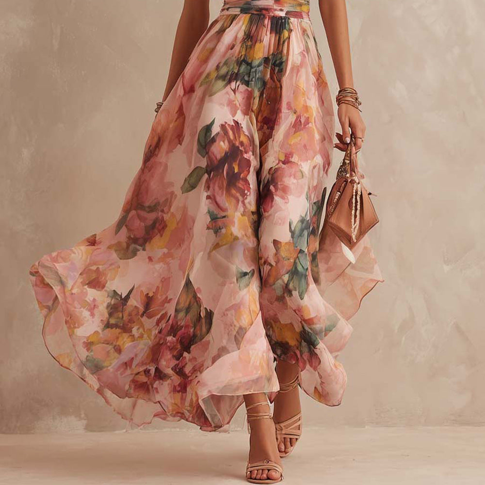 Alisa - Zartes One-Shoulder-Maxikleid mit Blumenprint