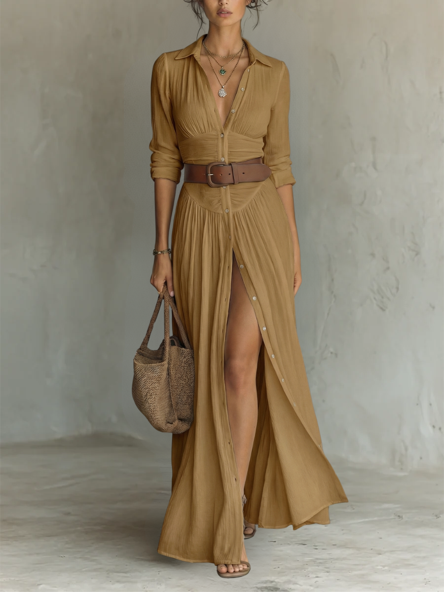 Melusine - Leichtes Maxikleid mit Gürtel