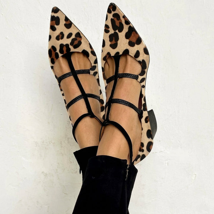 Georgina - Raffinierte Riemchensandalen mit Leopard-Print