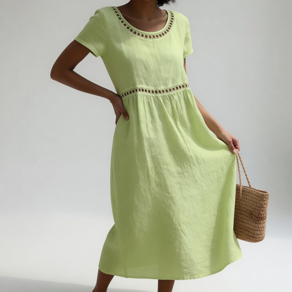 Anissa - Besticktes Softtouch-Midikleid