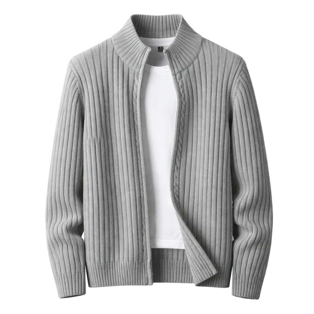 Cass - Strukturierter Cardigan mit Reissverschluss