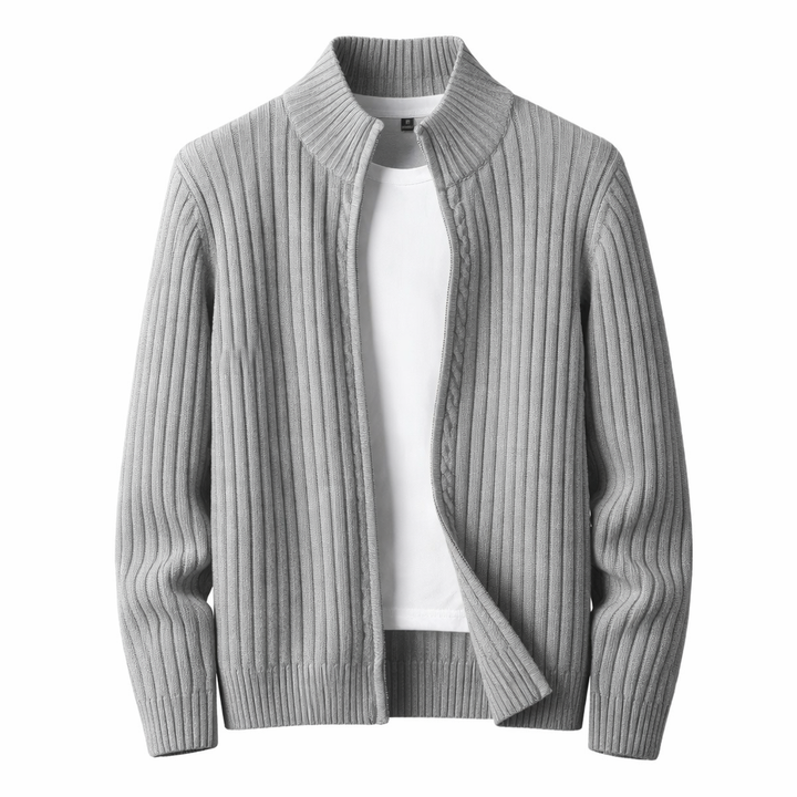 Cass - Strukturierter Cardigan mit Reissverschluss