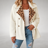 Aerona - Teddy-Mantel mit weichem Leopardprint