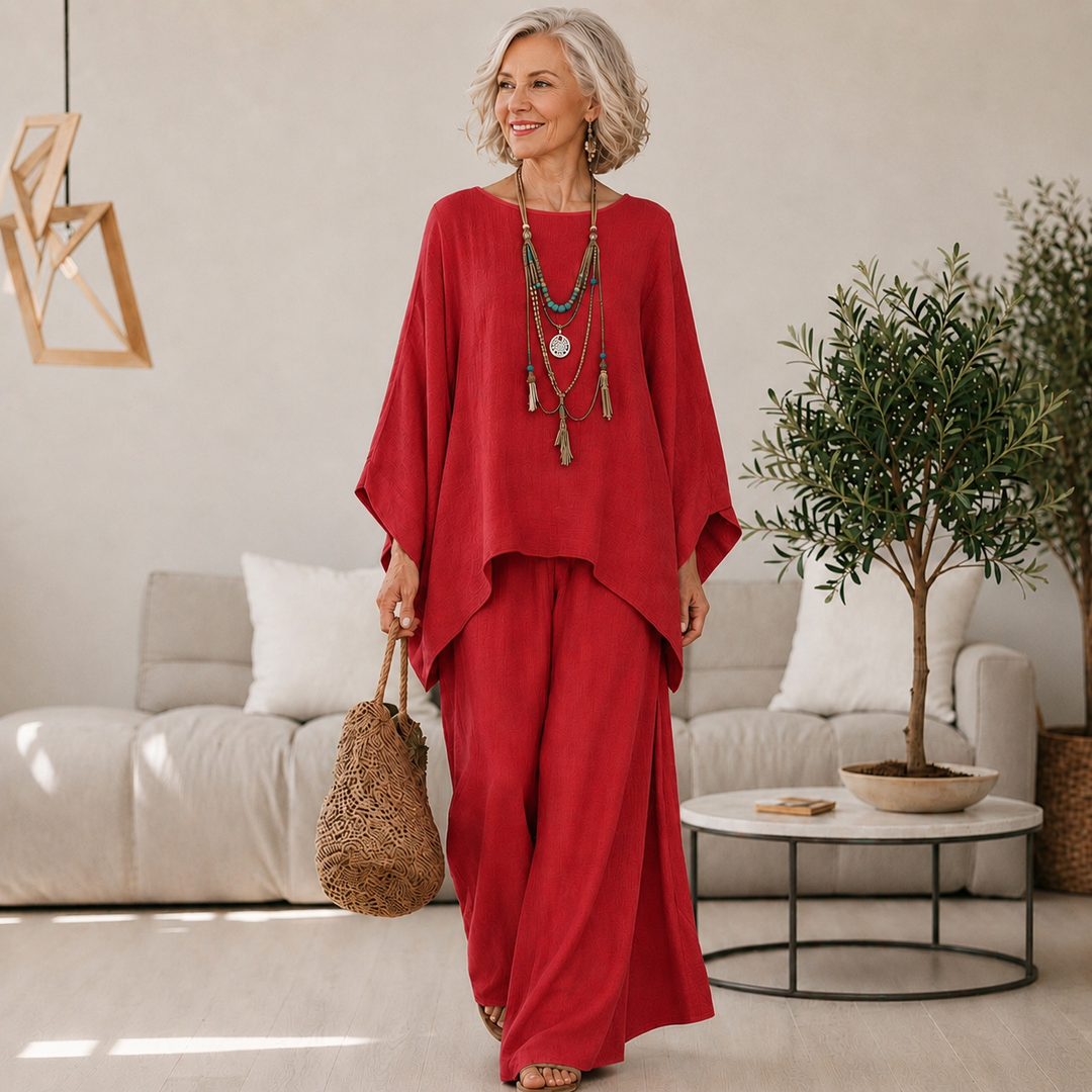 Annisette - Soft-Touch-Zweiteiler mit weiter Hose