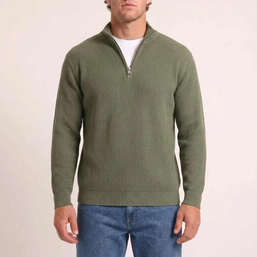 Beadlow - Weichgriffiger Halbzip-Pullover