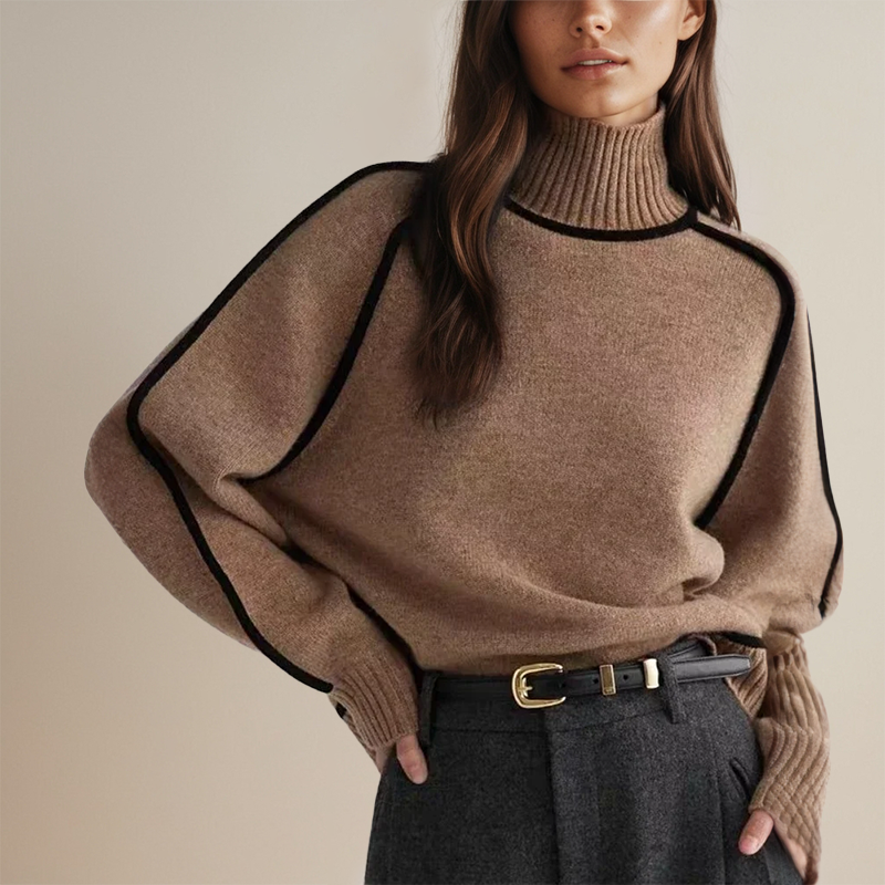 Flora - Legeres Sweatshirt mit Kontrastbesatz