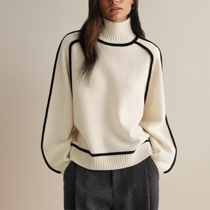 Flora - Legeres Sweatshirt mit Kontrastbesatz