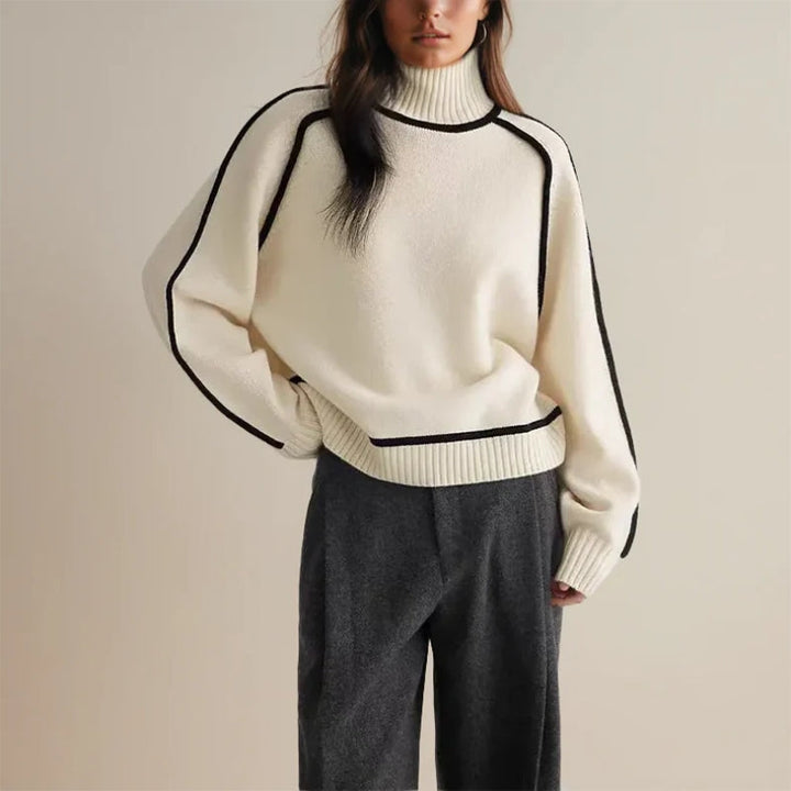 Flora - Legeres Sweatshirt mit Kontrastbesatz
