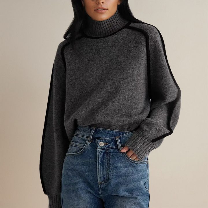 Flora - Legeres Sweatshirt mit Kontrastbesatz