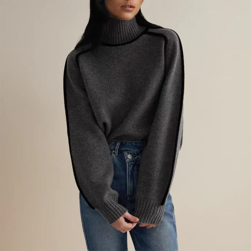 Flora - Legeres Sweatshirt mit Kontrastbesatz