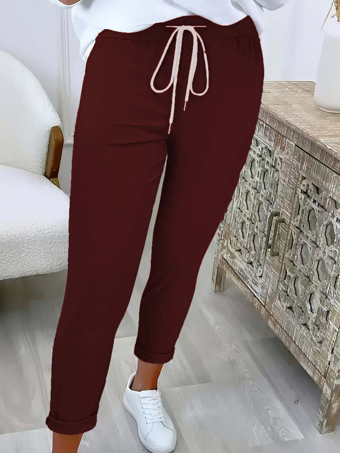 Tansy - Massgeschneiderte Stretch-Hosen mit Kordelzug