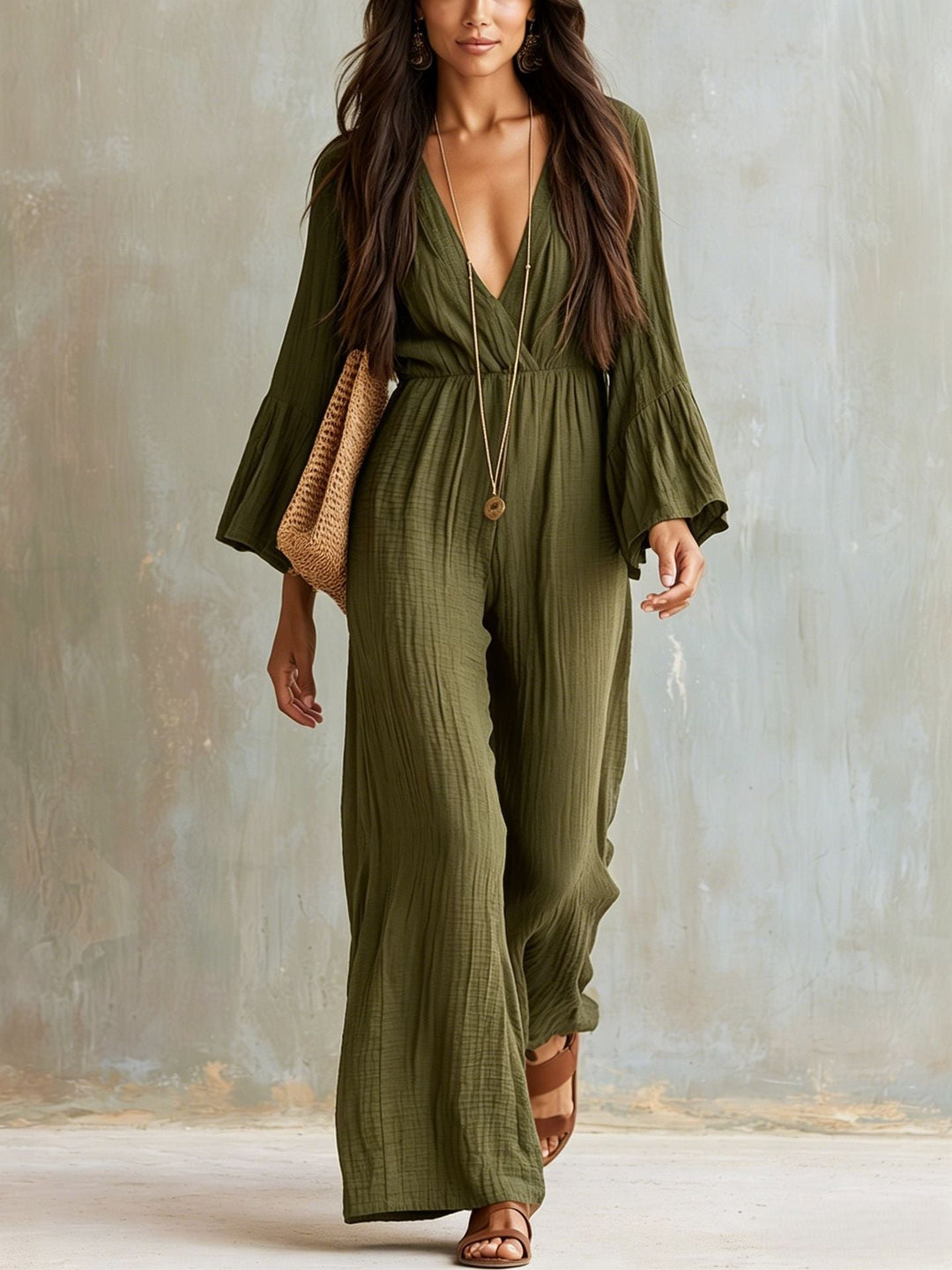 Florabelle - Weitbeiniger Soft-Touch-Jumpsuit
