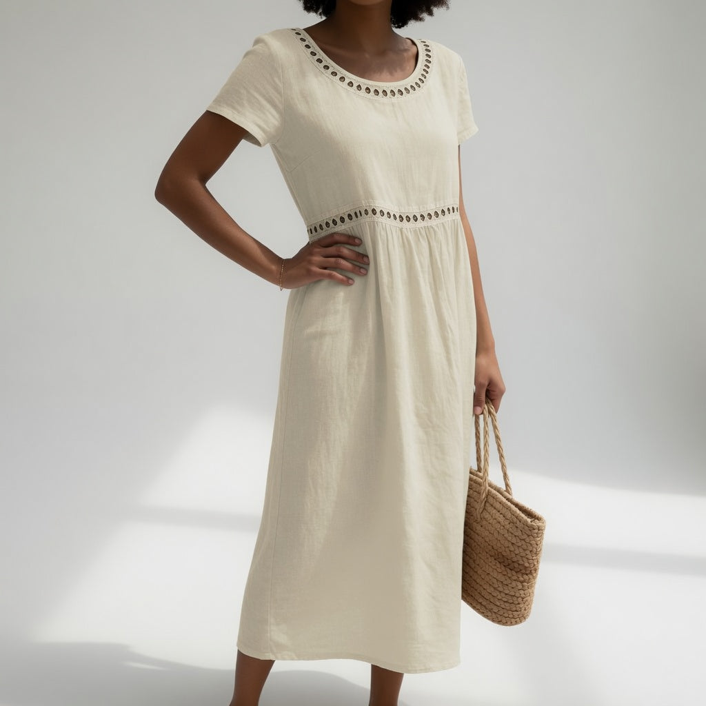 Ysoline - Besticktes Midikleid mit weichem Griff