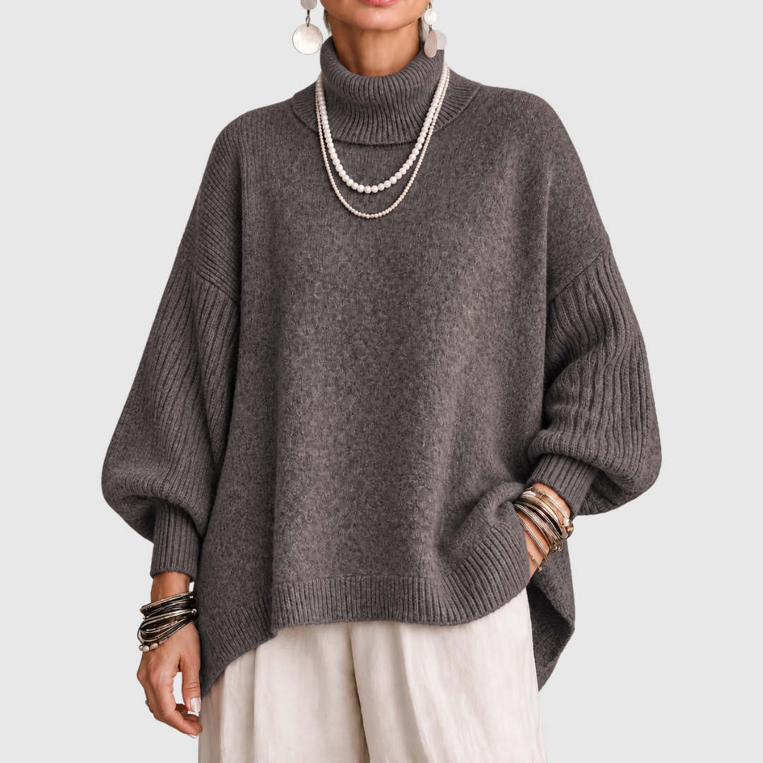 Sorcha - Lässig drapierter Rollkragenpullover