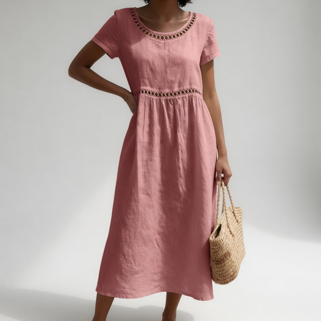Ysoline - Besticktes Midikleid mit weichem Griff