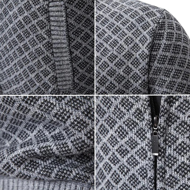 Aris - Gemusterter Cardigan mit Frontreissverschluss