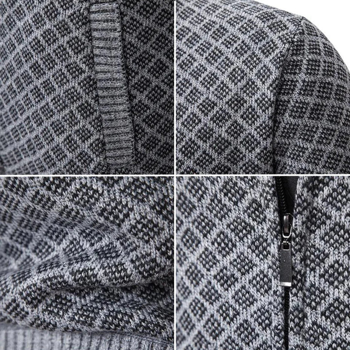Aris - Gemusterter Cardigan mit Frontreissverschluss