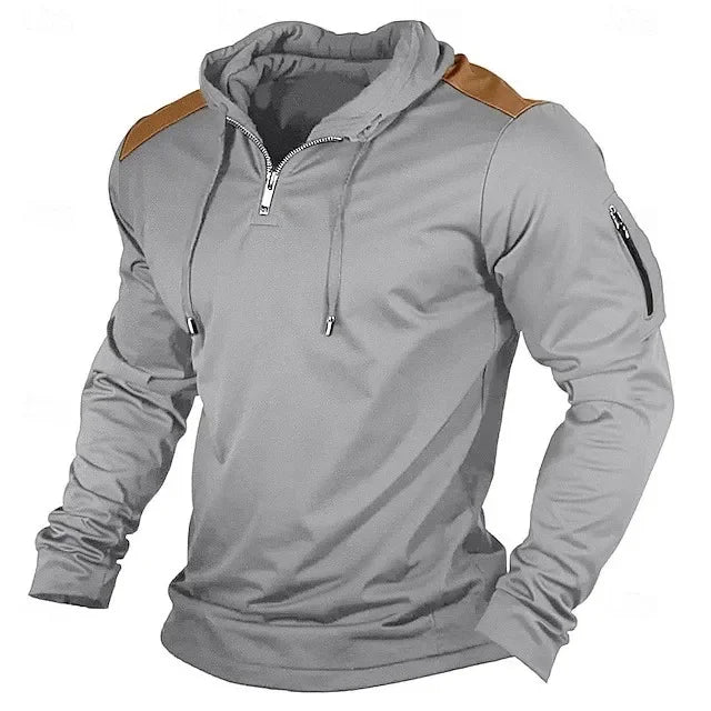 Carter - Half-Zip-Hoodie mit Kontrast-Schultern