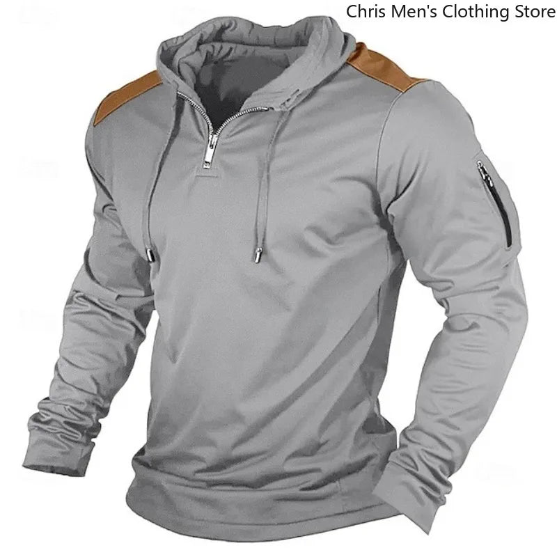 Carter - Half-Zip-Hoodie mit Kontrast-Schultern