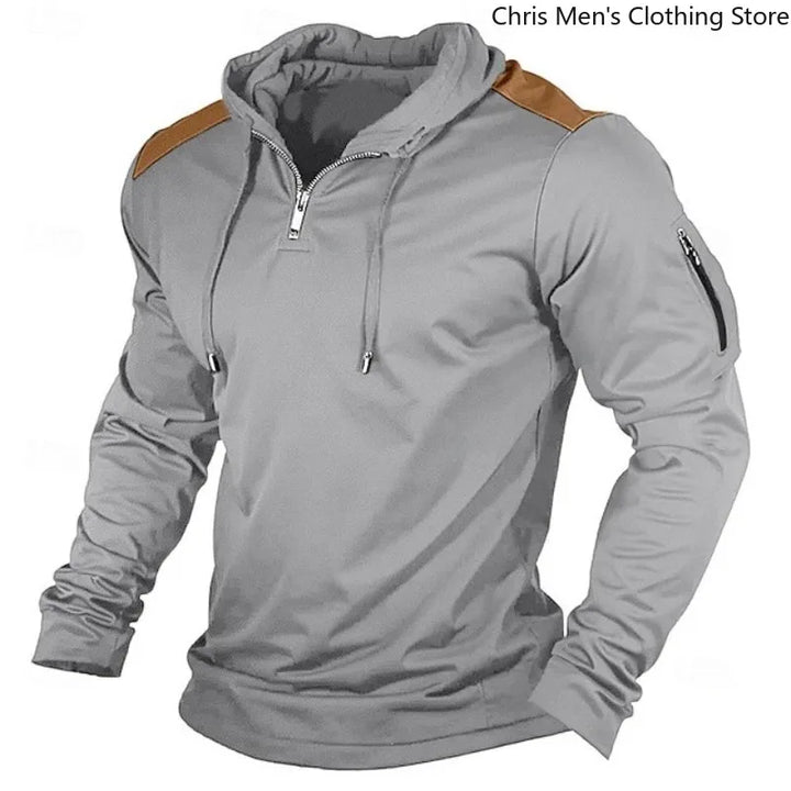 Carter - Half-Zip-Hoodie mit Kontrast-Schultern