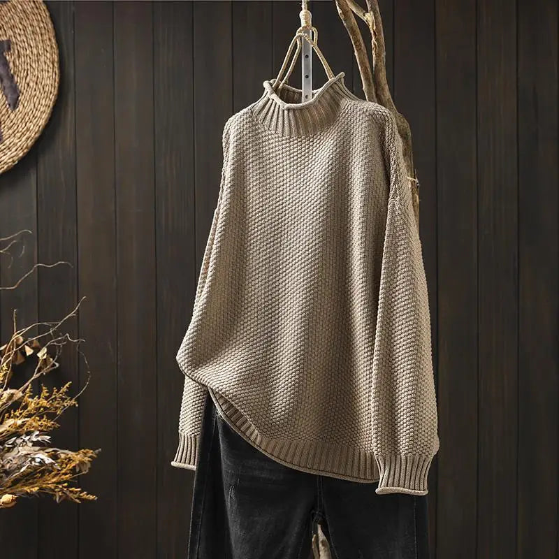 Oriane - Strukturierter Pullover mit Stehkragen