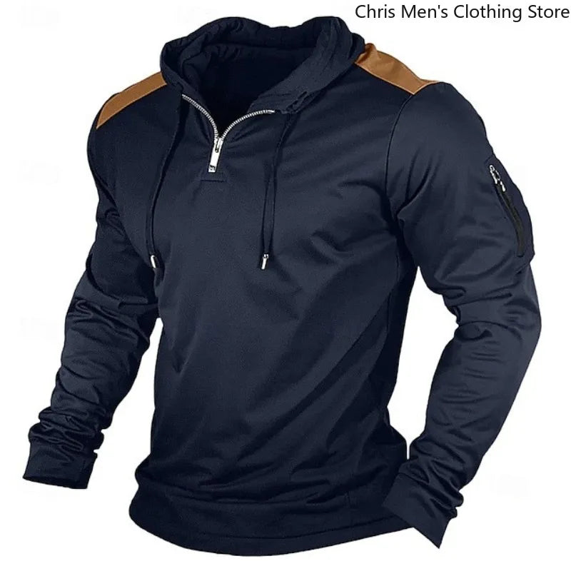 Carter - Half-Zip-Hoodie mit Kontrast-Schultern