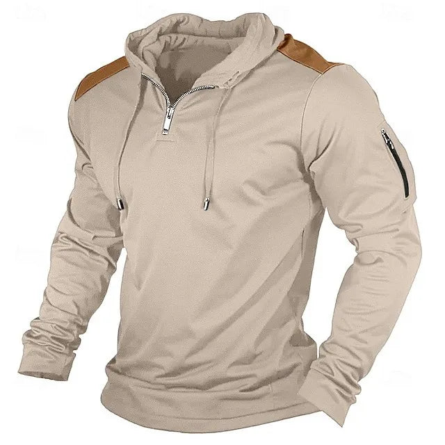 Carter - Half-Zip-Hoodie mit Kontrast-Schultern