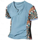 Zachary - Vintage-inspiriertes Henley-Shirt mit Tribal-Print