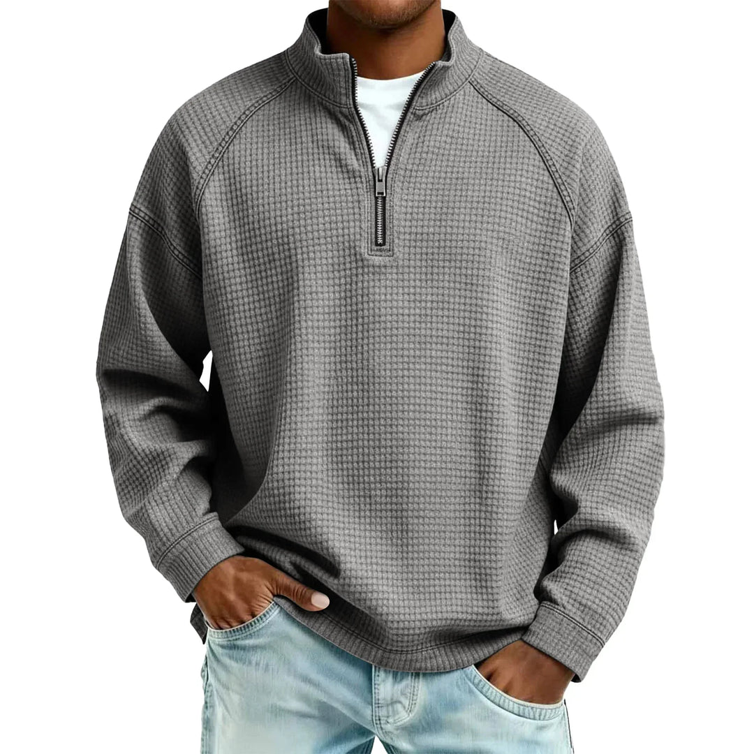 Jude - Strukturiertes Waffelstrick-Sweatshirt
