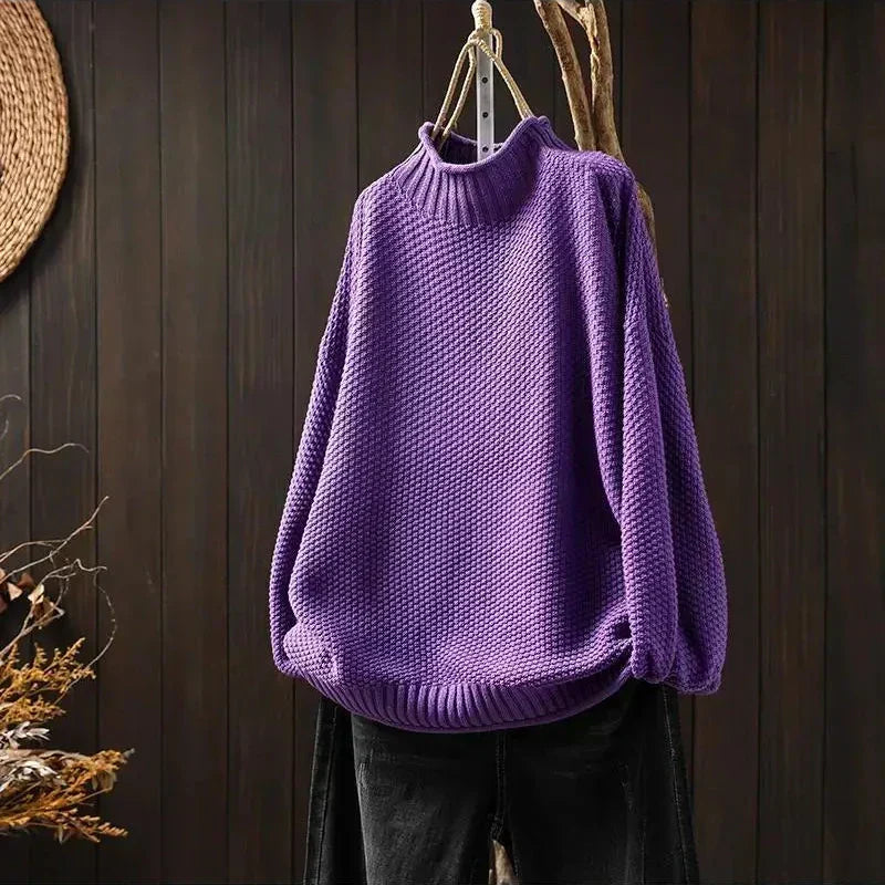 Oriane - Strukturierter Pullover mit Stehkragen