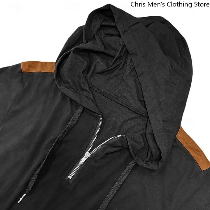Carter - Half-Zip-Hoodie mit Kontrast-Schultern