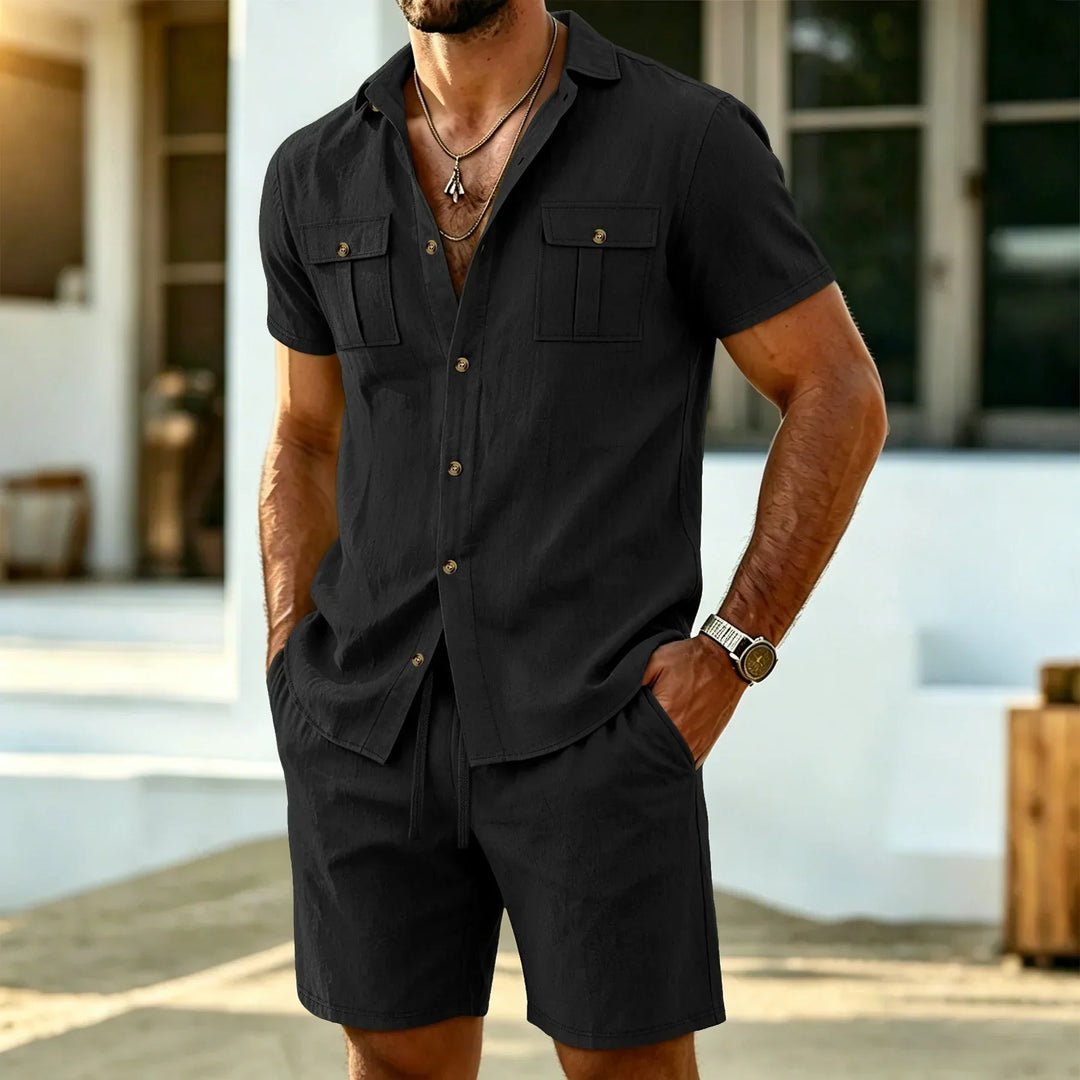 Baird - Leinenmix Hemd-und-Shorts-Set