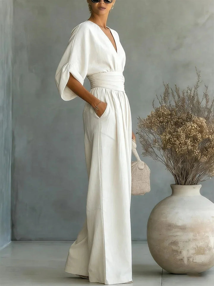 Solavie - Fliessender Jumpsuit mit weitem Bein