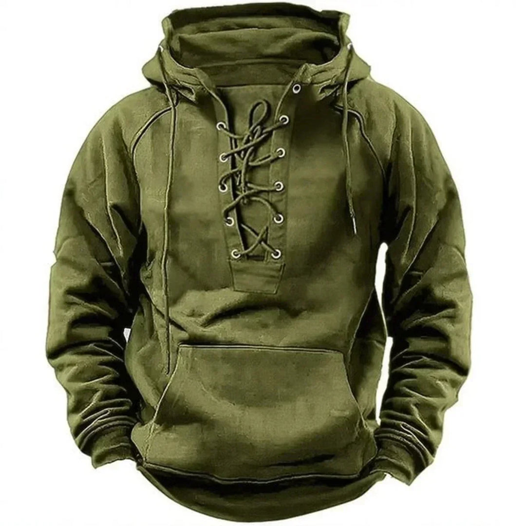 Bervin - Schwerer Hoodie mit Schnürung