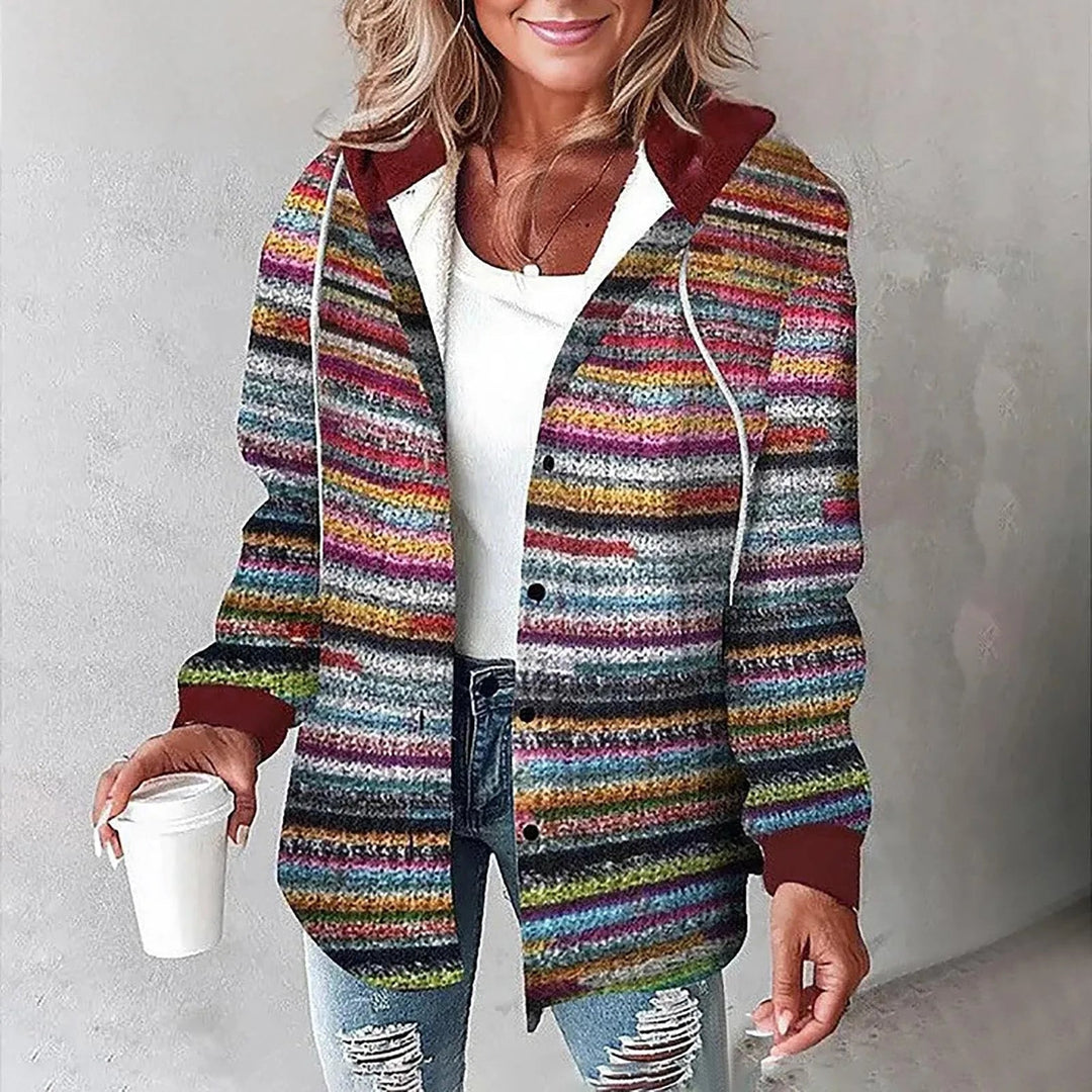 Marla - Karo-Hemdjacke mit Kapuze im 2-in-1-Look