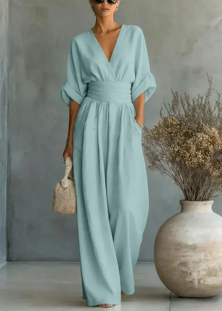 Solavie - Fliessender Jumpsuit mit weitem Bein