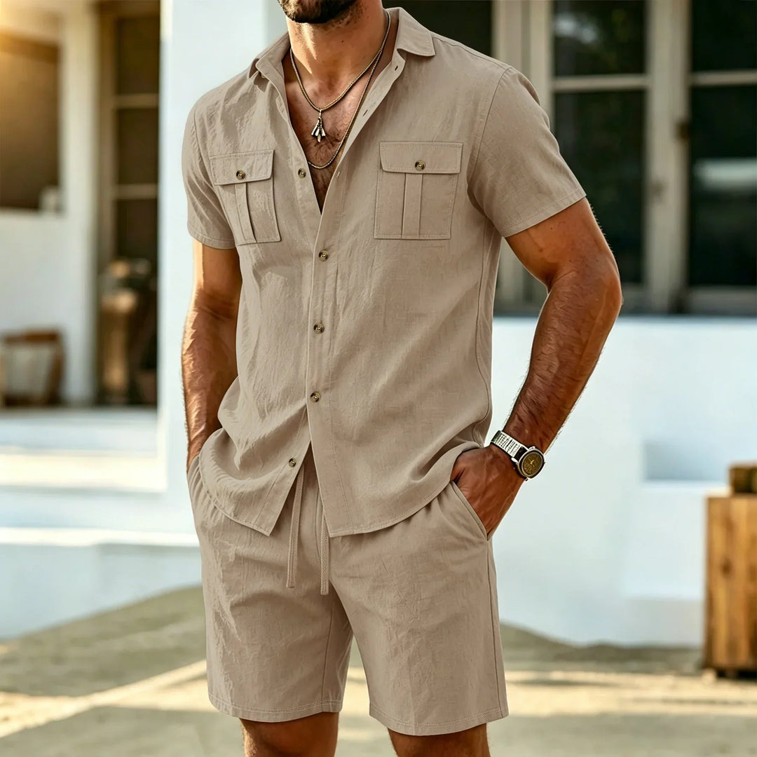 Baird - Leinenmix Hemd-und-Shorts-Set
