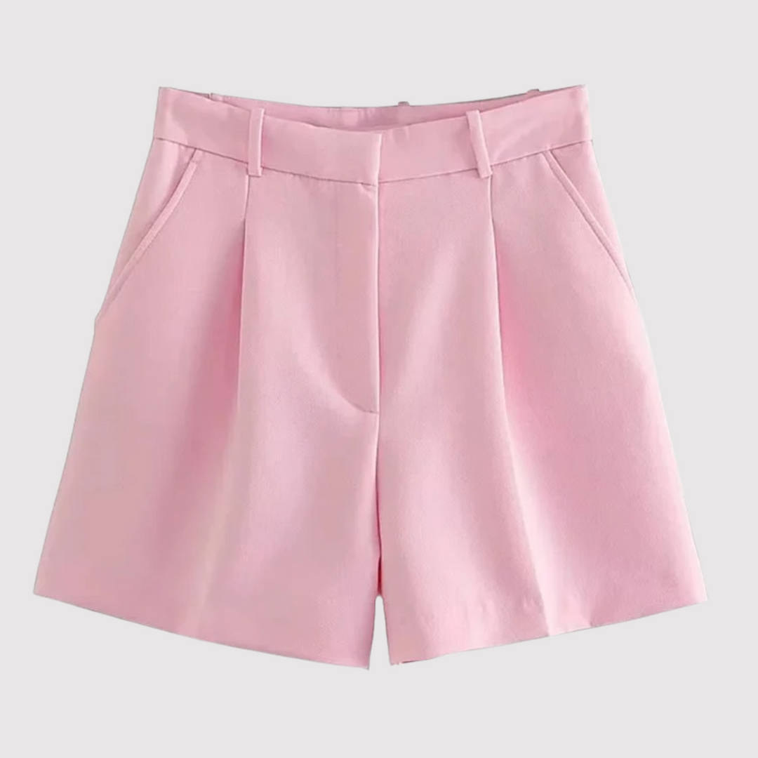 Mirelle - massgeschneiderte hoch taillierte Plissee-Shorts