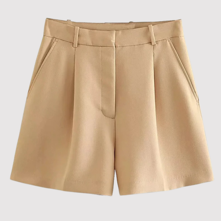 Mirelle - massgeschneiderte hoch taillierte Plissee-Shorts