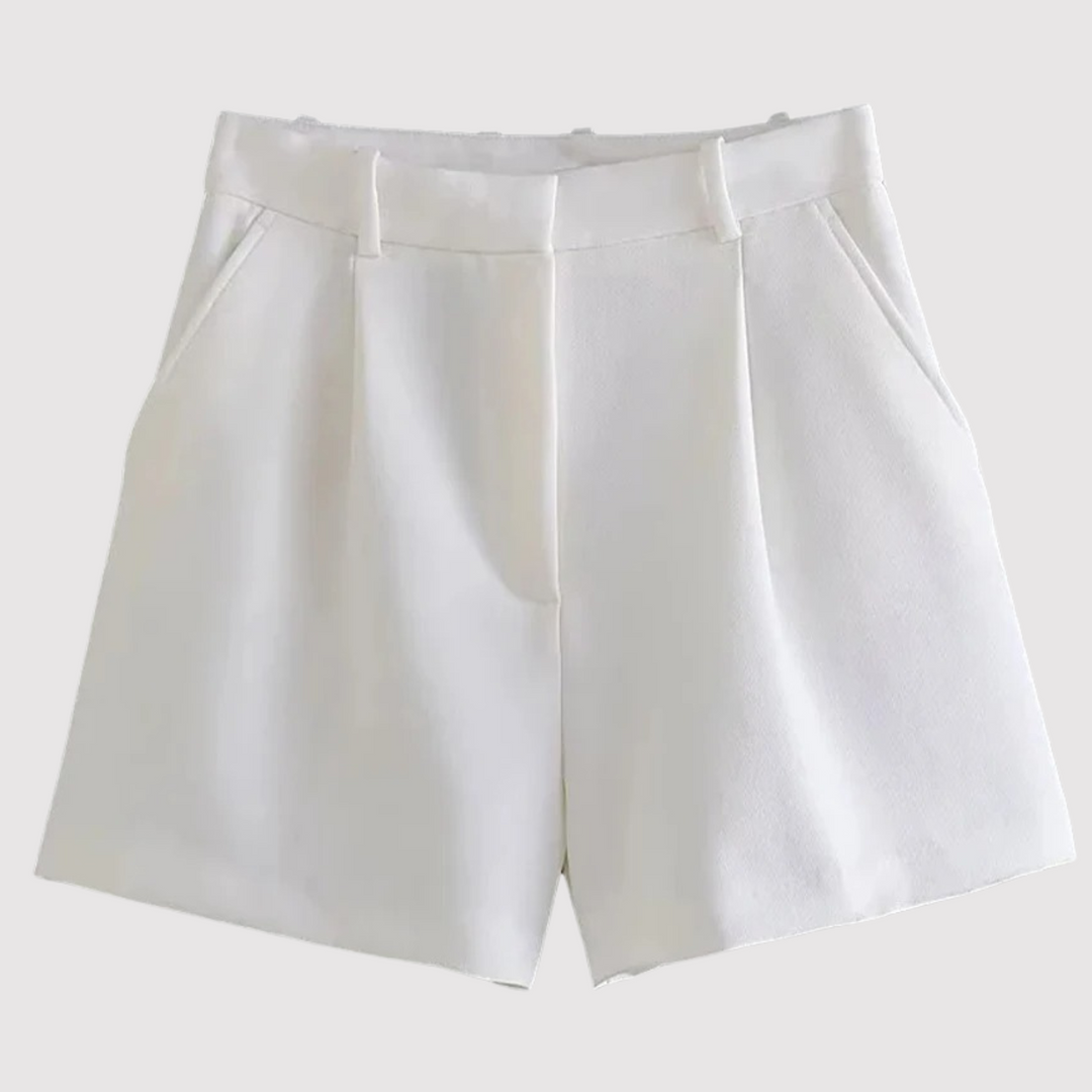 Mirelle - massgeschneiderte hoch taillierte Plissee-Shorts
